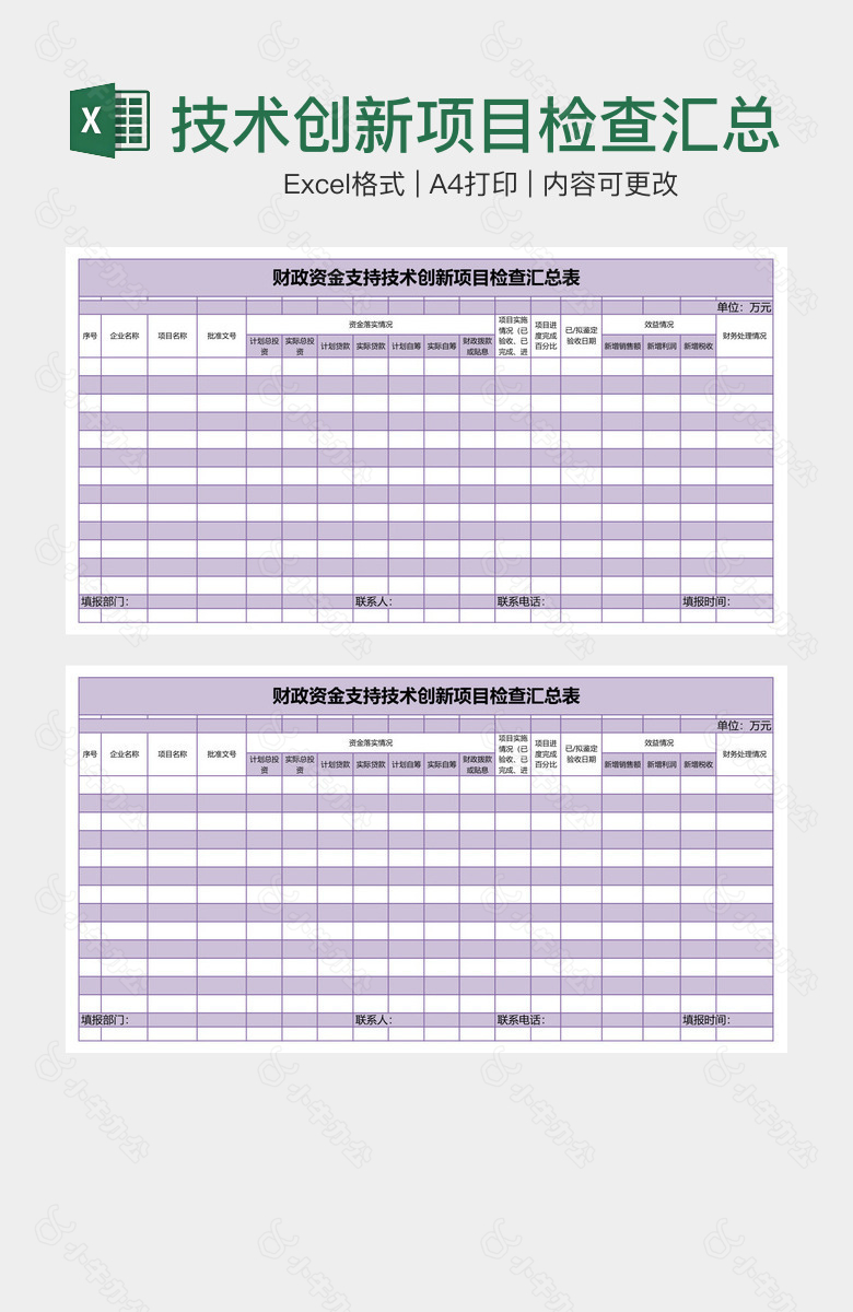 技术创新项目检查汇总表