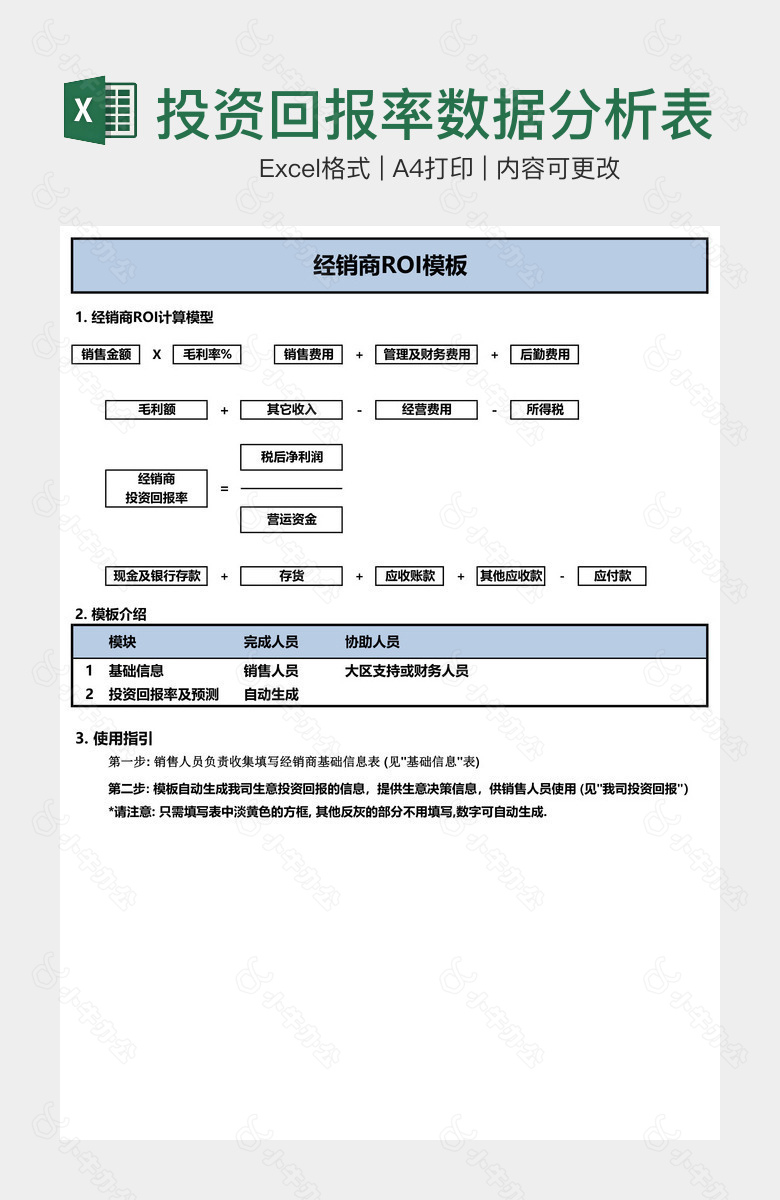 投资回报率数据分析表