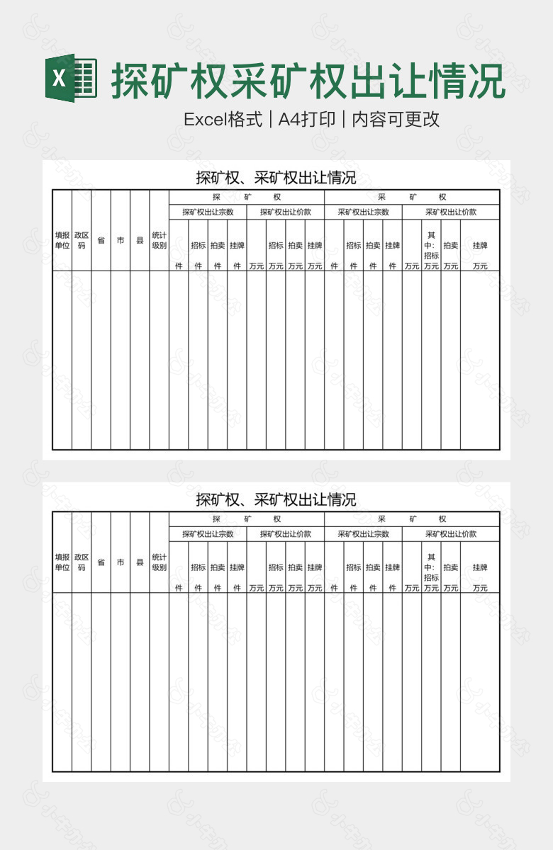 探矿权采矿权出让情况