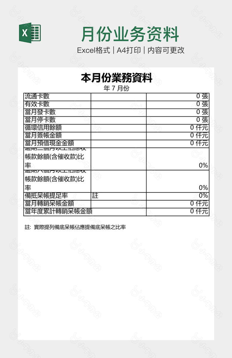 月份业务资料