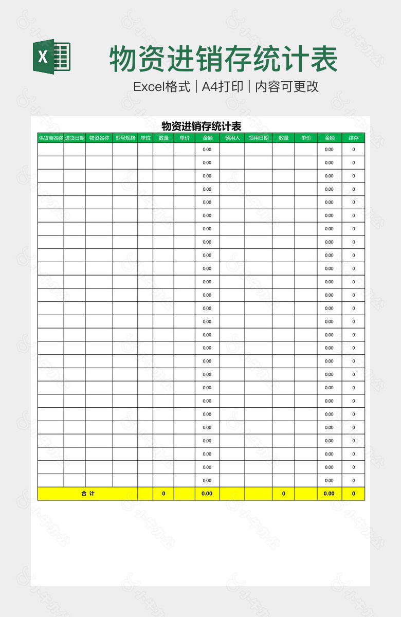 物资进销存统计表