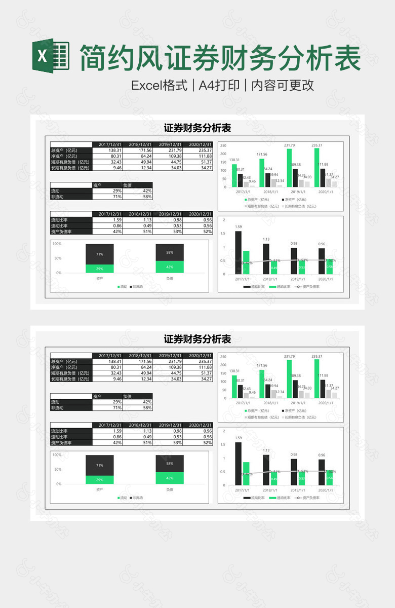 简约风证券财务分析表