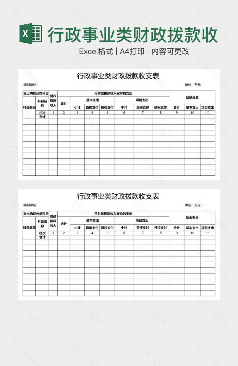 行政事业类财政拨款收支表