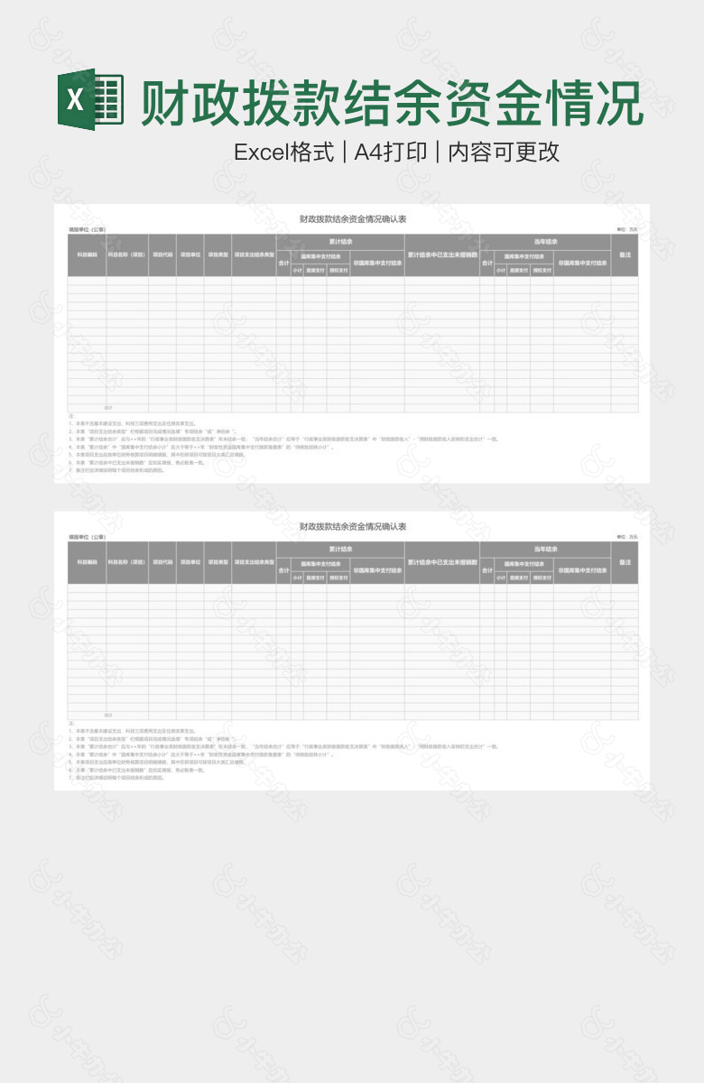 财政拨款结余资金情况确认表