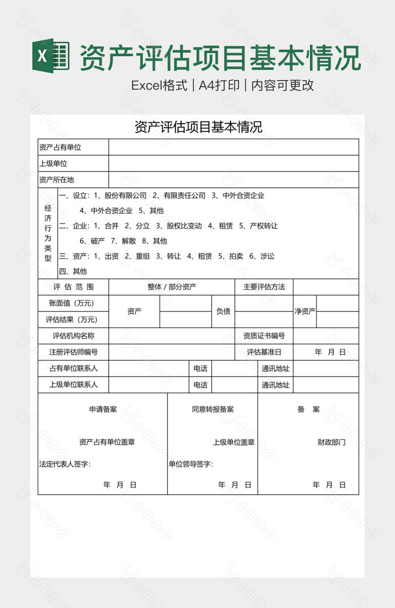 资产评估项目基本情况