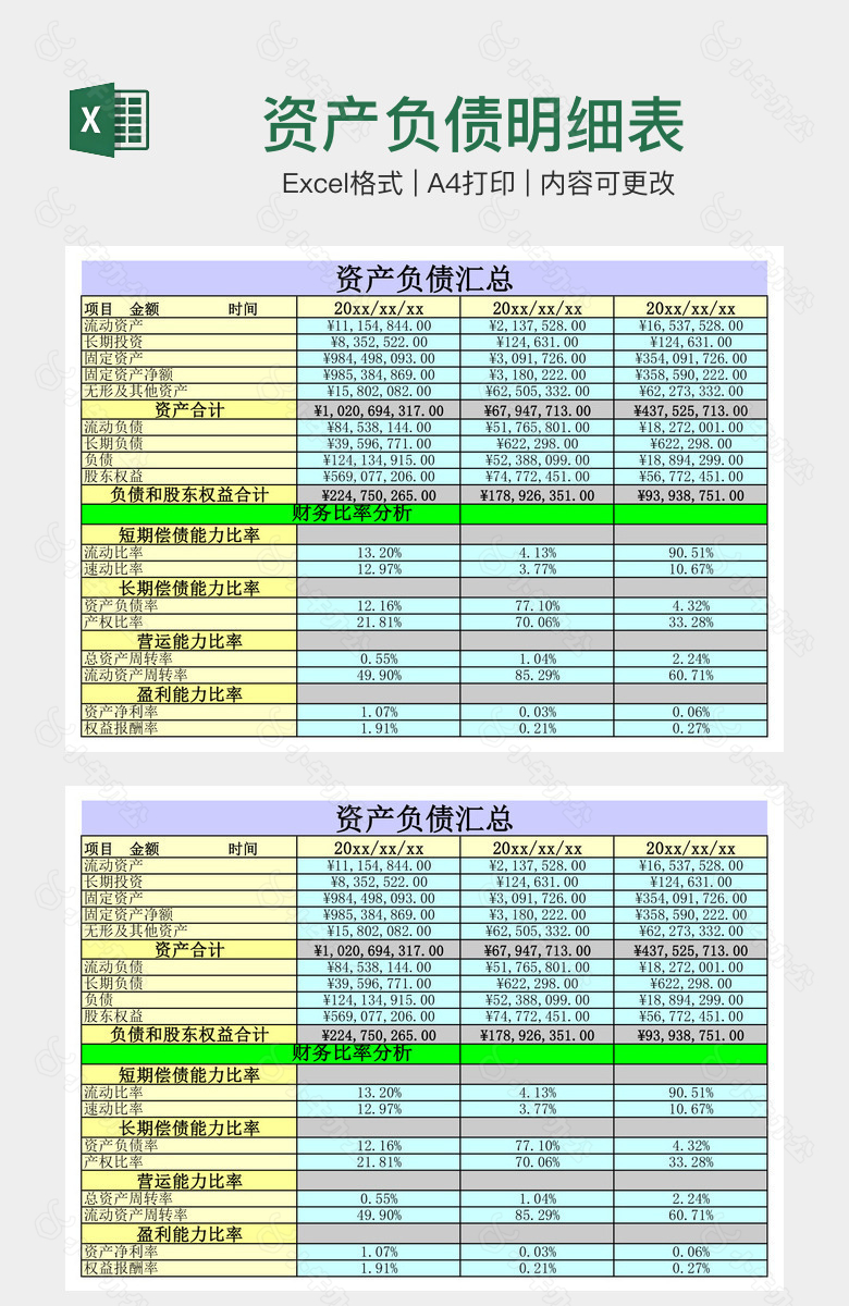 资产负债明细表