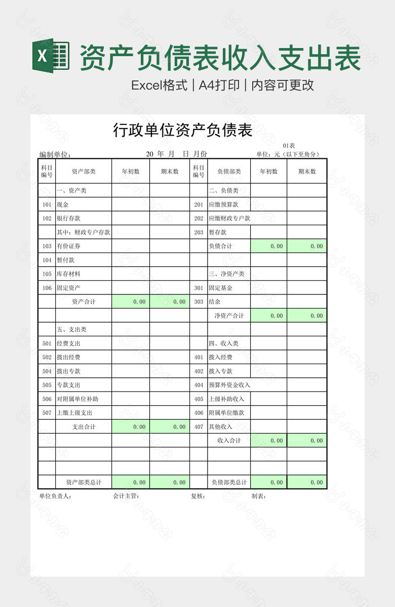 资产负债表收入支出表