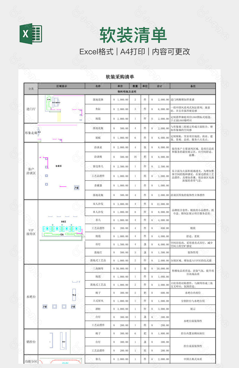 软装清单