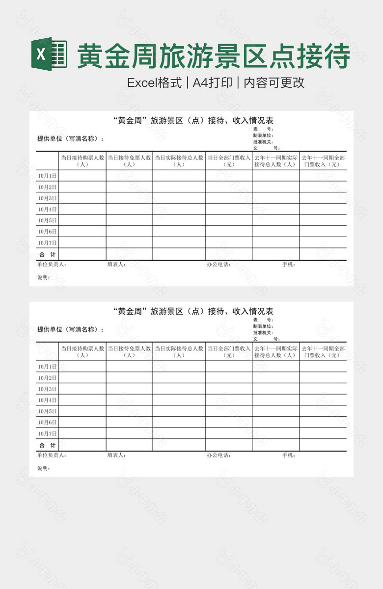 黄金周旅游景区点接待收入情况表