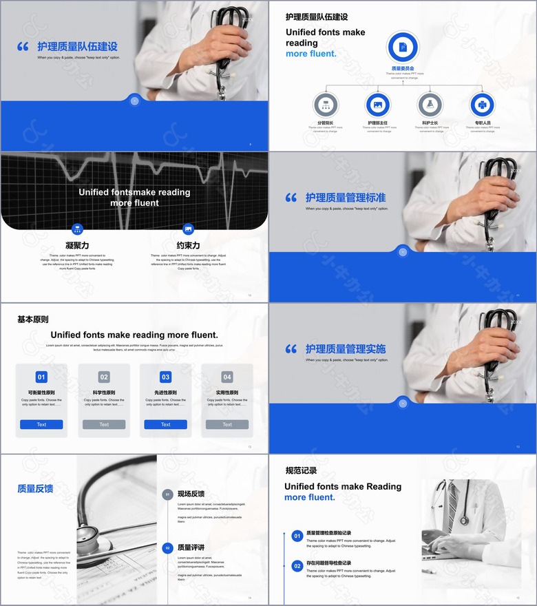 蓝色商务现代护理质量工作汇报PPTno.2
