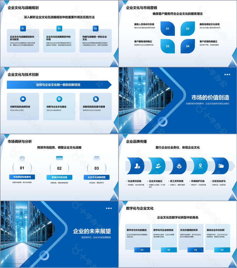蓝色商务风企业文化宣传PPT模板no.2