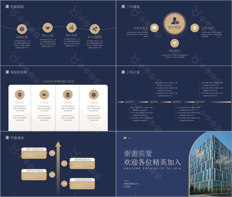 蓝金大气公司宣传企业介绍模板no.4