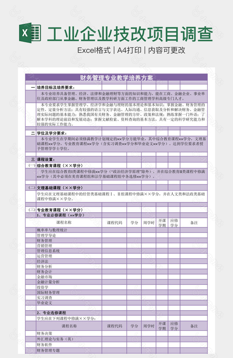 工业企业技改项目调查表