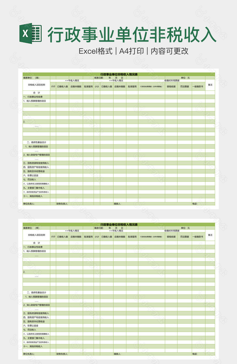 行政事业单位非税收入情况表