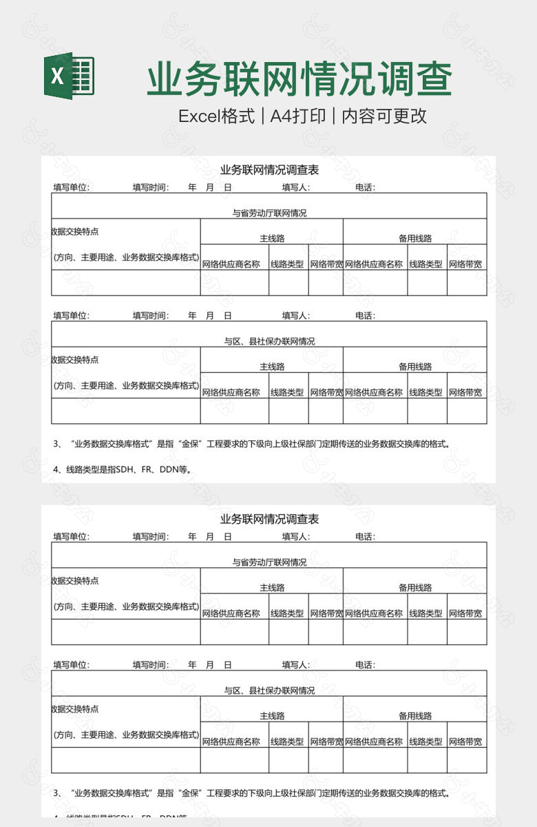 业务联网情况调查