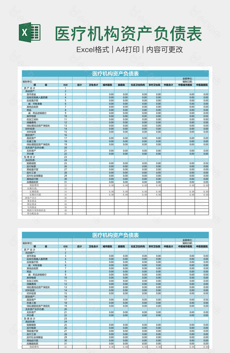 医疗机构资产负债表