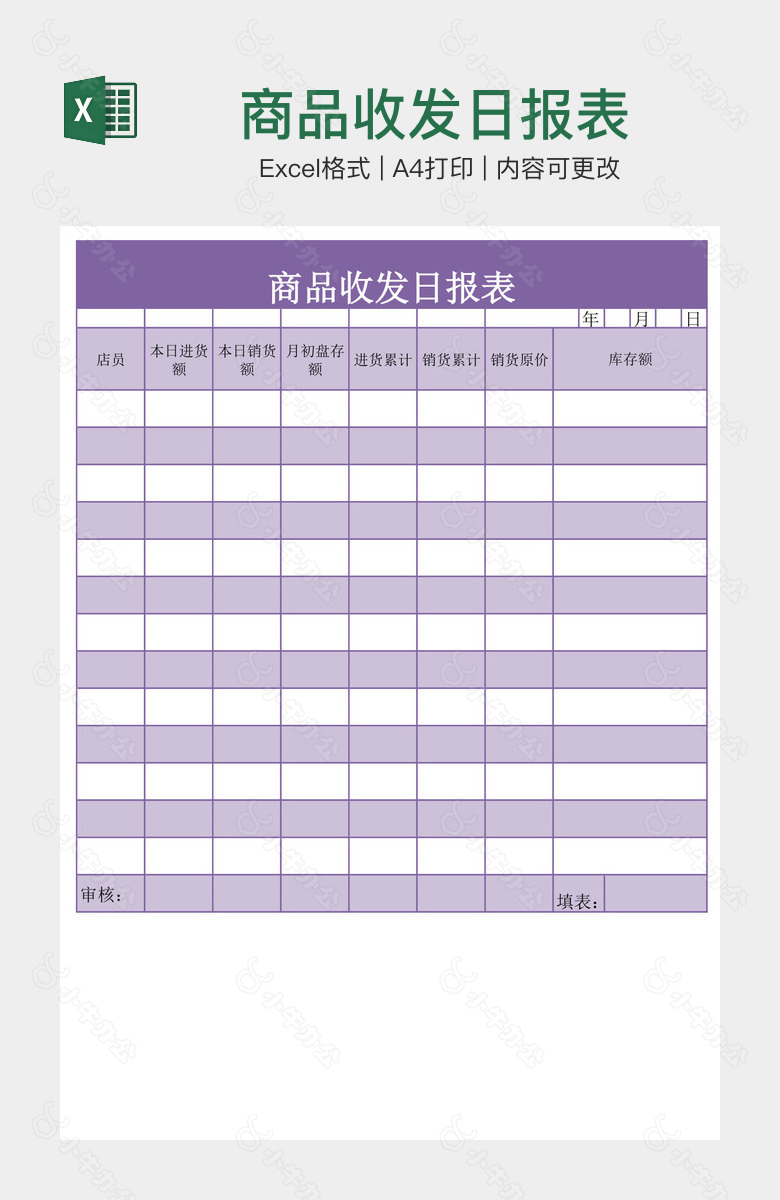 商品收发日报表