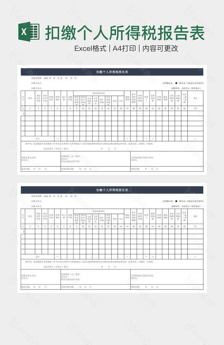 扣缴个人所得税报告表2