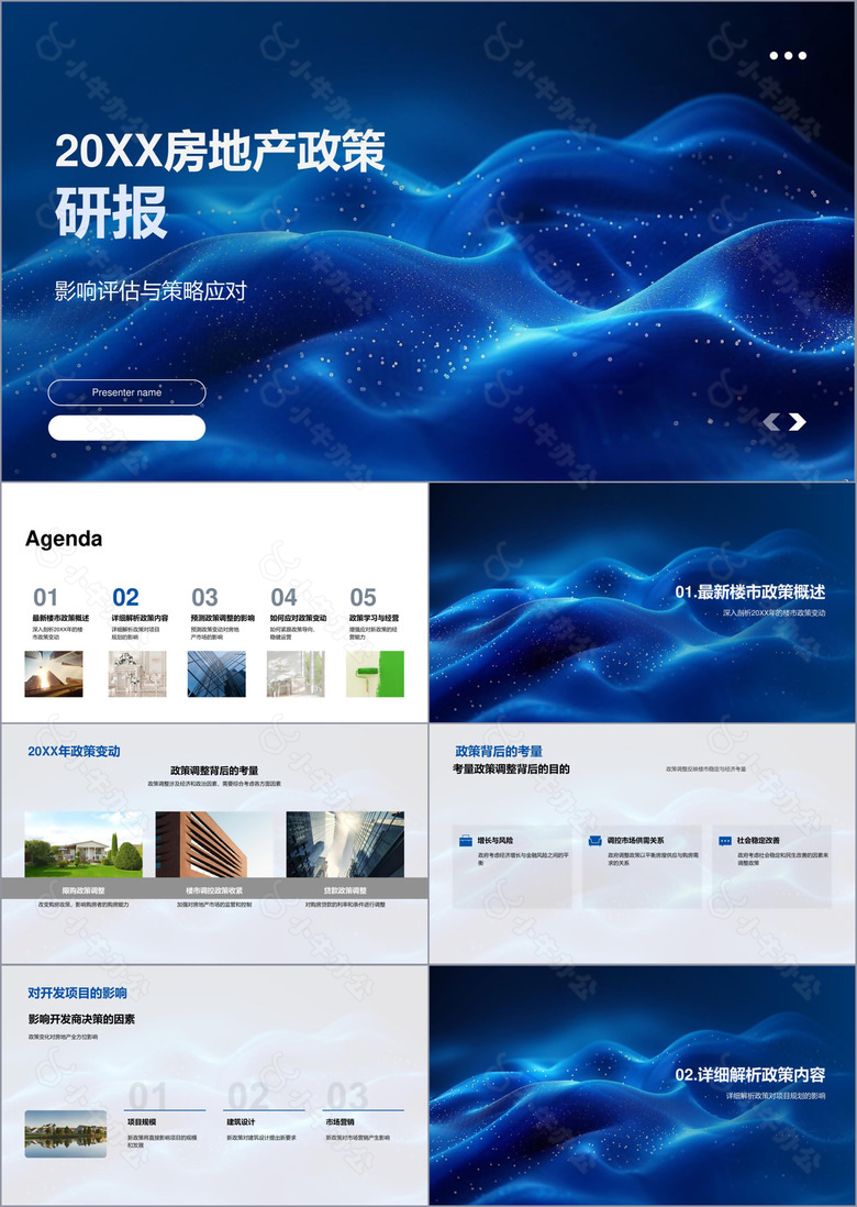20XX房地产政策研报PPT模板