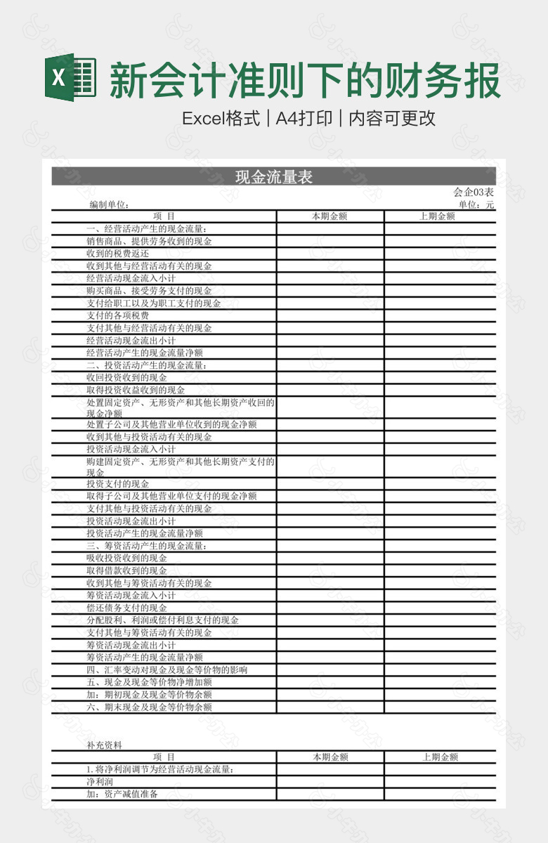 新会计准则下的财务报式