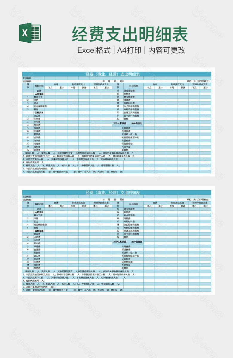 经费支出明细表