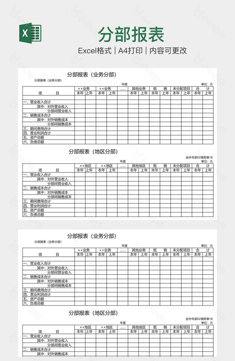 分部报表