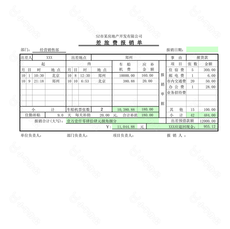 差旅费报销单1no.2