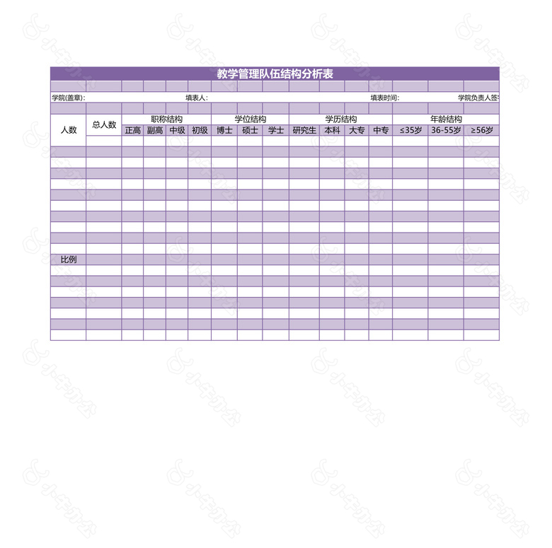教学管理队伍结构分析表no.2