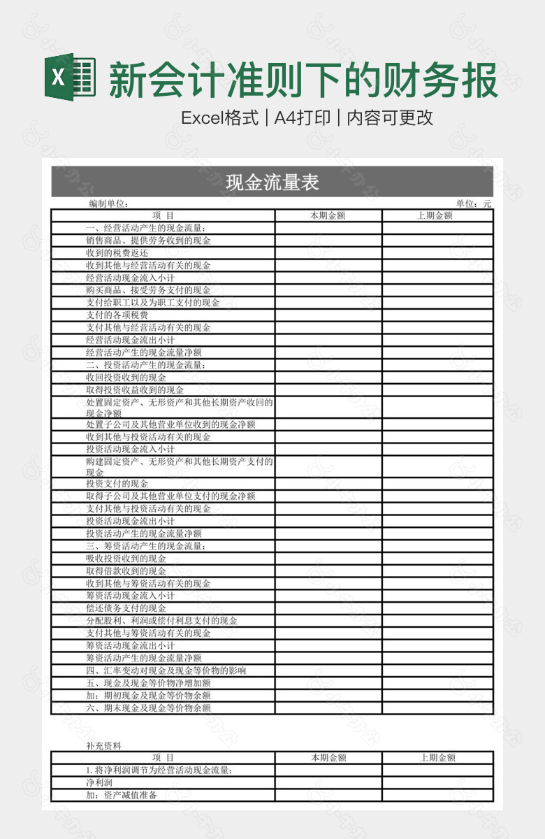 新会计准则下的财务报式