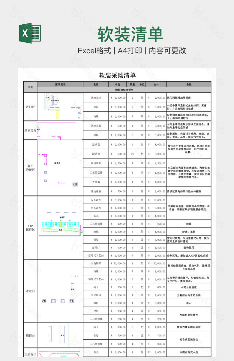 软装清单