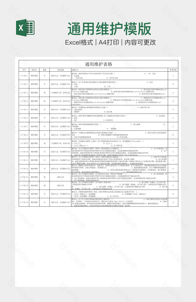 通用维护模版