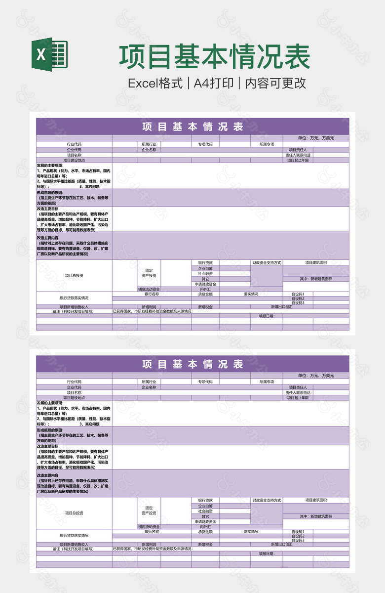 项目基本情况表