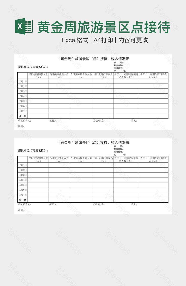 黄金周旅游景区点接待收入情况表