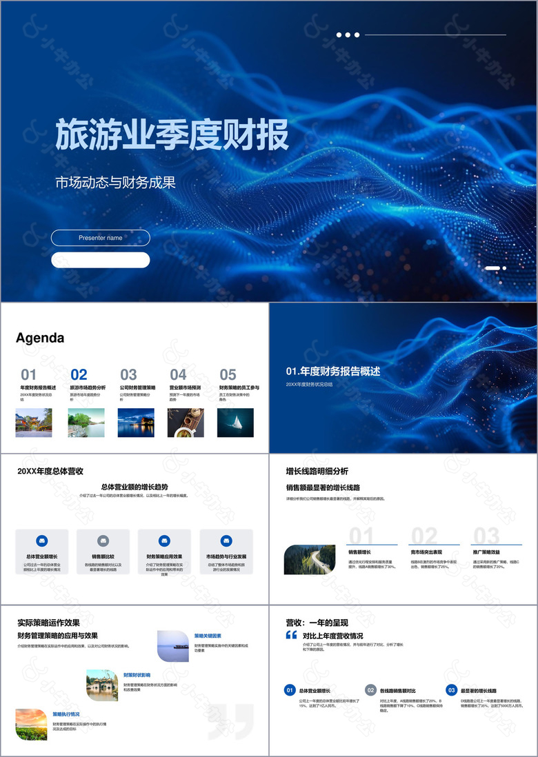 旅游业季度财报PPT模板