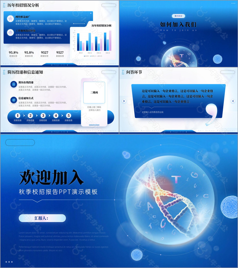 生物医学秋季校招报告PPT演示模板no.3