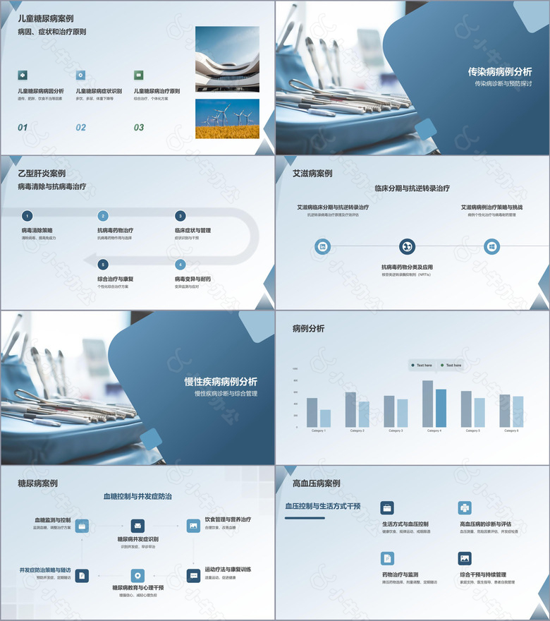 蓝色临床医学案例分析PPT模板no.3