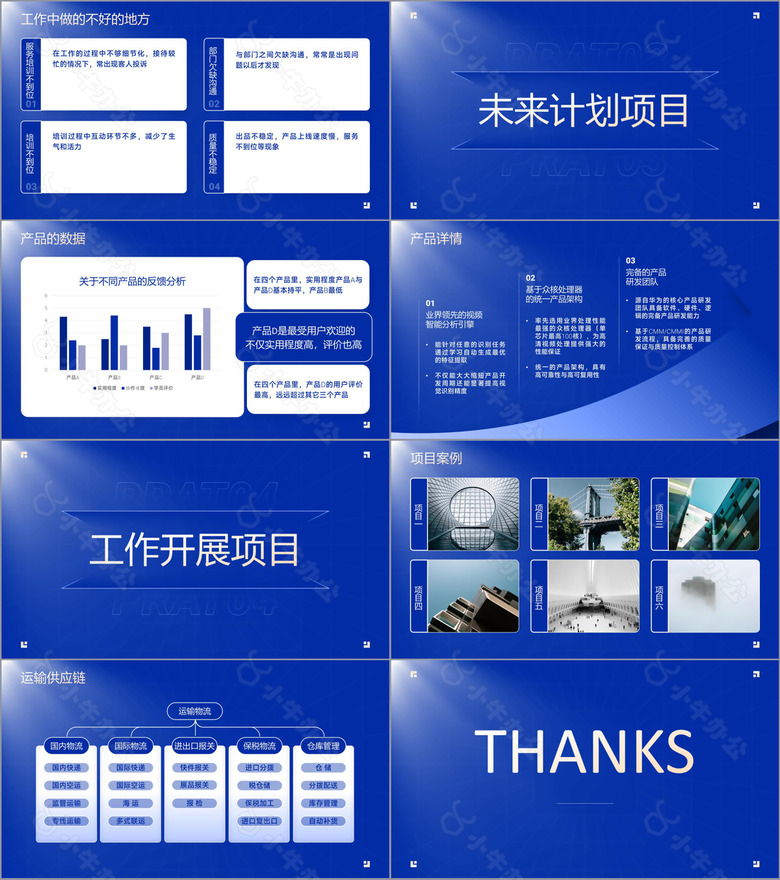 蓝色商务工作汇报模版no.2