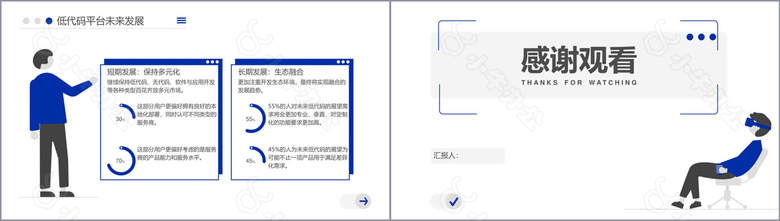 蓝色插画风数字化报告汇报PPT模板no.3