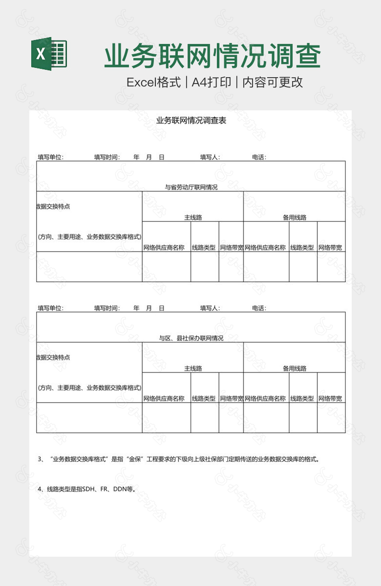 业务联网情况调查