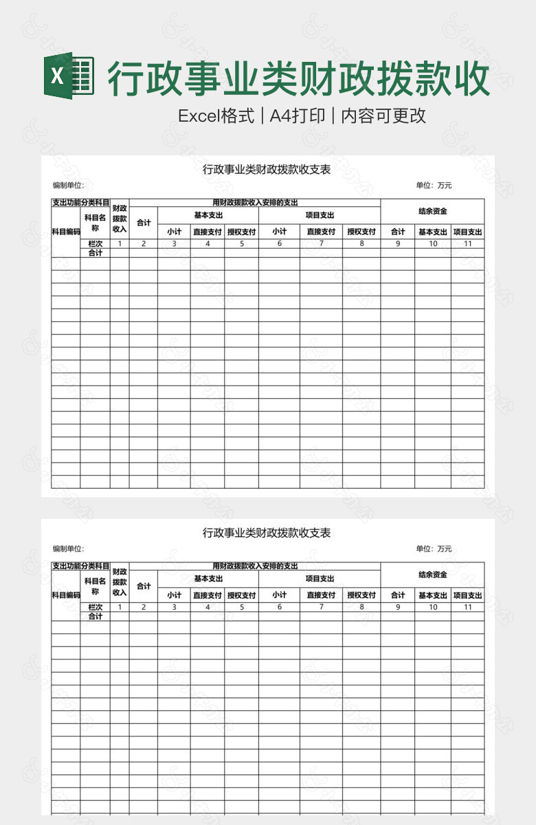 行政事业类财政拨款收支表