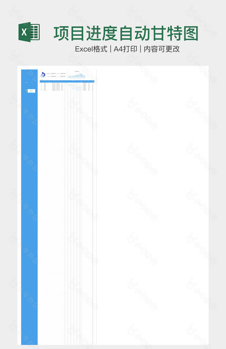 项目进度自动甘特图