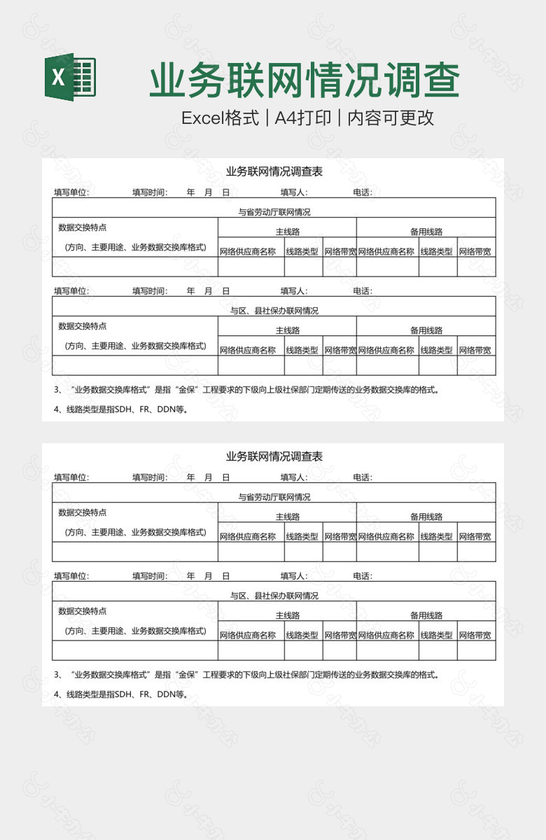 业务联网情况调查