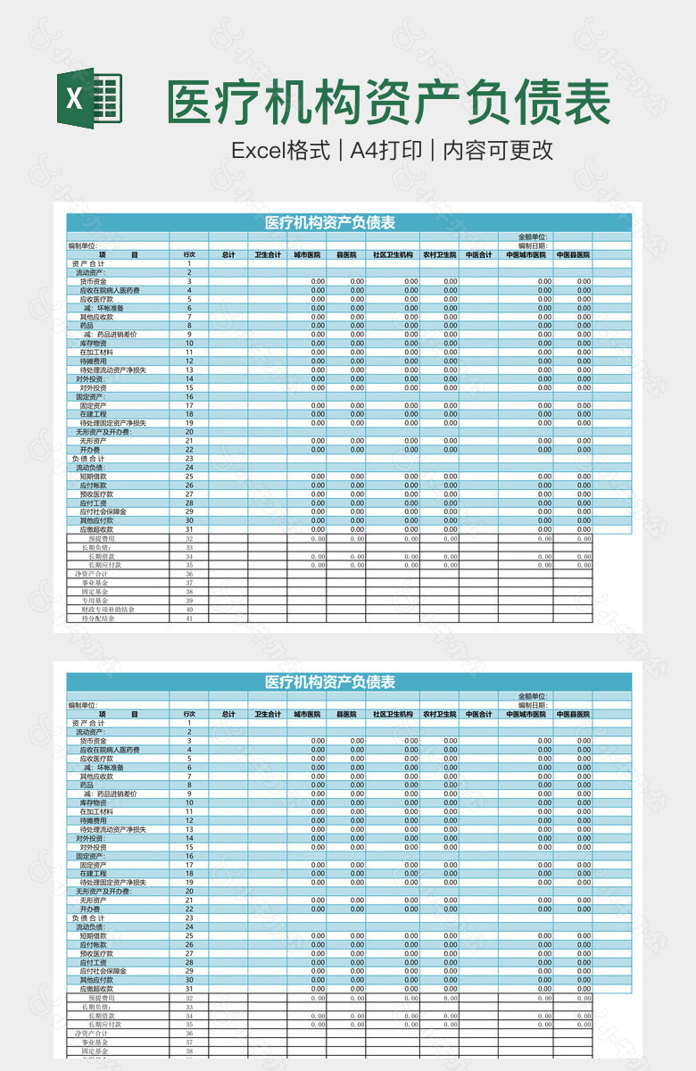 医疗机构资产负债表