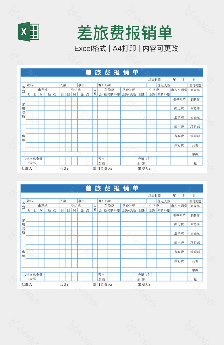 差旅费报销单