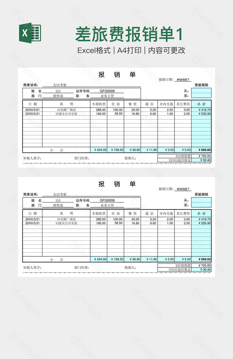 差旅费报销单1