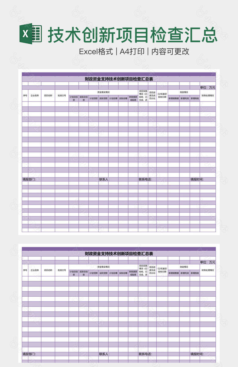 技术创新项目检查汇总表