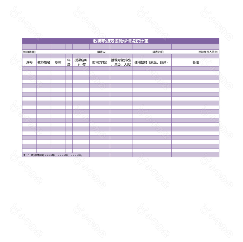 教师承担双语教学情况统计表no.2