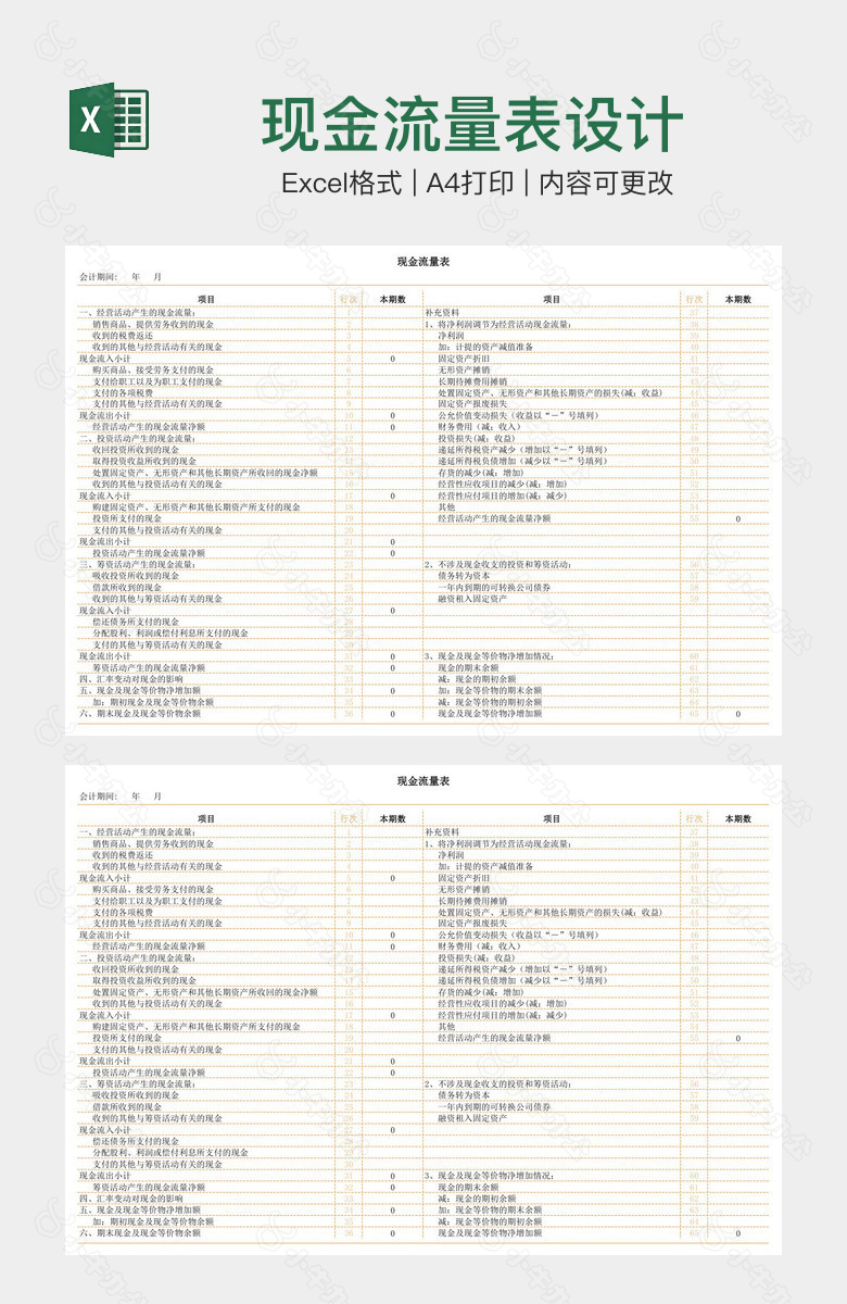 现金流量表设计