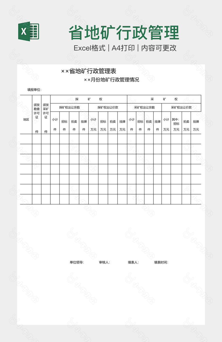 省地矿行政管理