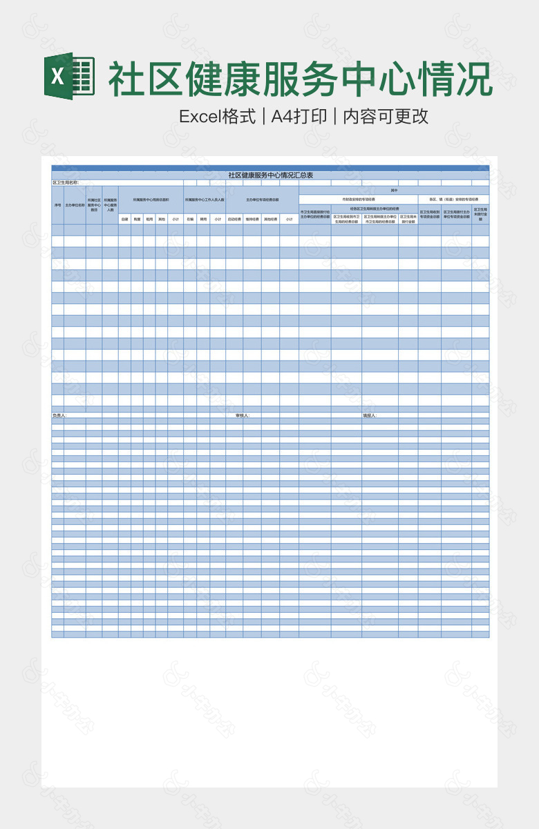 社区健康服务中心情况汇总表